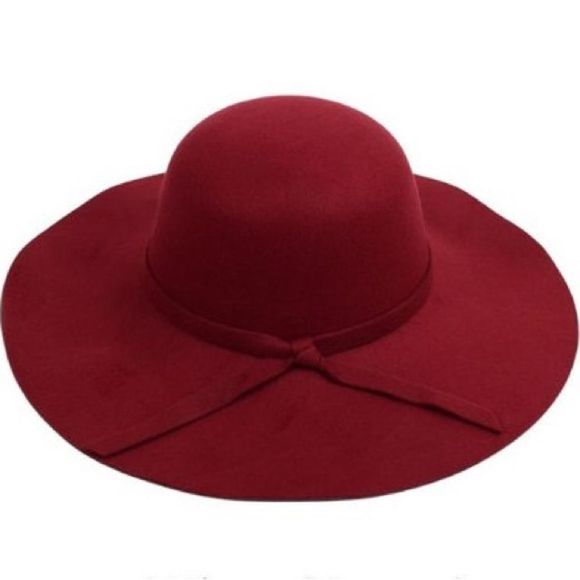 Floppy Hat- Dressy W/ Bow Knot- Cabernet/ Burgundy/ Maroon - NWT - Picture 1 of 8
